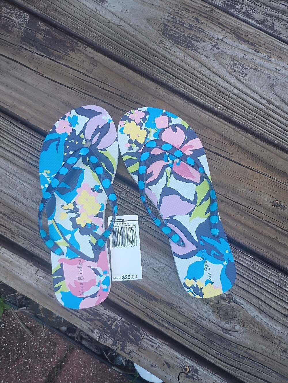 Vera Bradley Multicolor Floral Flip Flops